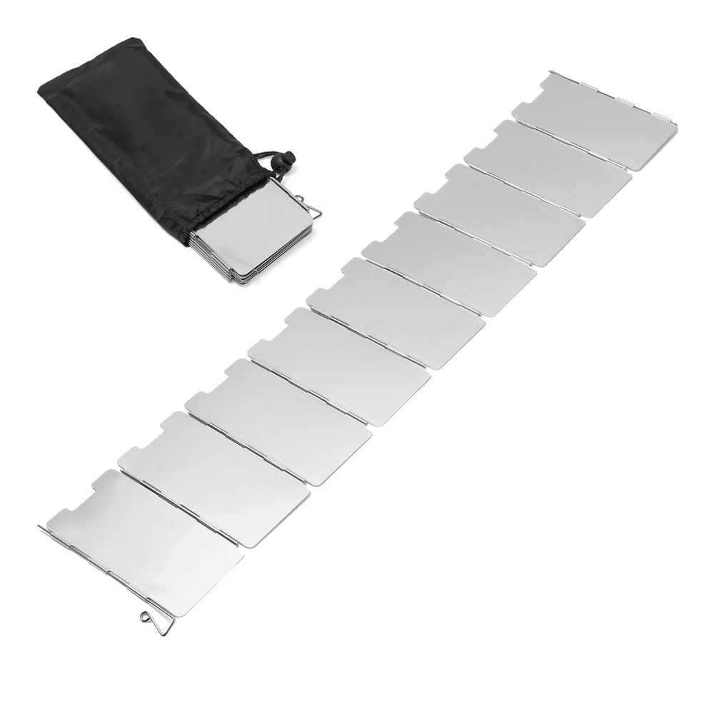 Складная Алюминиевая газовая плита с 9 пластинами ветрозащитная посуда для
