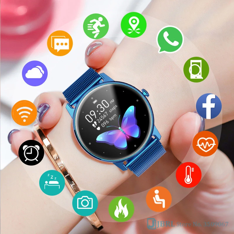 

Модные мужские и женские Смарт-часы из нержавеющей стали, фитнес-трекер, электронные наручные часы для Android, IOS, спортивные часы, Смарт-часы