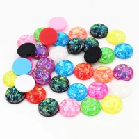 new new new style 40pcs 12mm mix colors built in metal foil flat back resin cabochons cameo