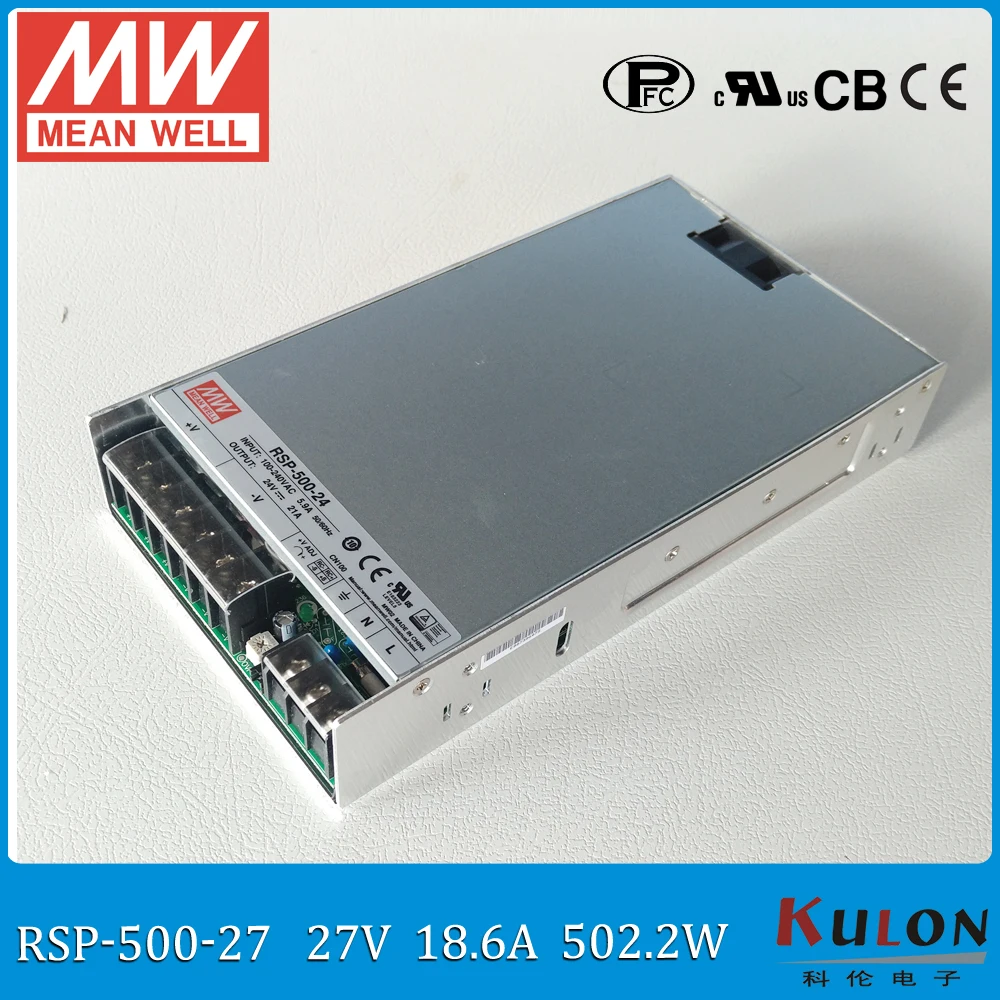 MEAN WELL RSP-500 универсальный импульсный источник питания PFC SMPS 220V до 12V AC DC трансформатор 90A 500W 5V 15V 24V 48V для светодиодной ленты