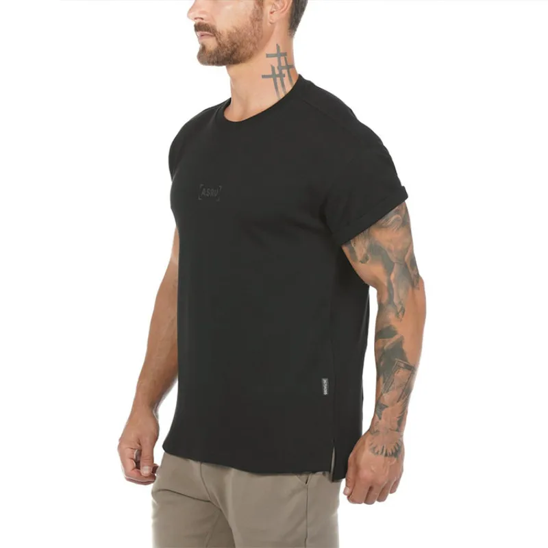 Новинка Мужская футболка для спортзала тренировочная уличная одежда фитнеса и