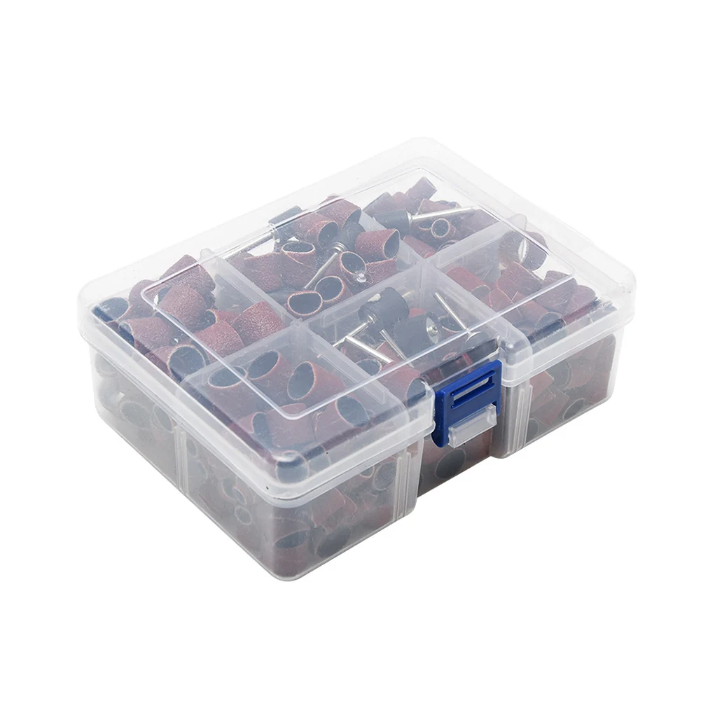

384 Pieces Sanding Band Sleeves Parts Nail Accessories Drum Sander Set Multi Grit Work Rotary Tool Mandrels Aluminum Oxide