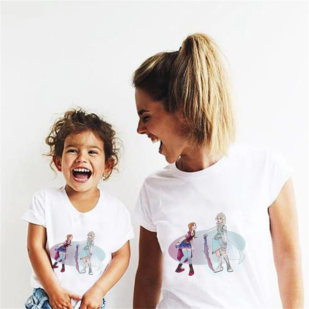 Футболка Mommy And Me летняя новая Повседневная белая футболка с коротким рукавом и