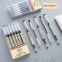 sharkbang 0 35mm 0 5mm gel pen 12pcspack blueblackred ink handle writing pen set cap press school drawing stationery supplies