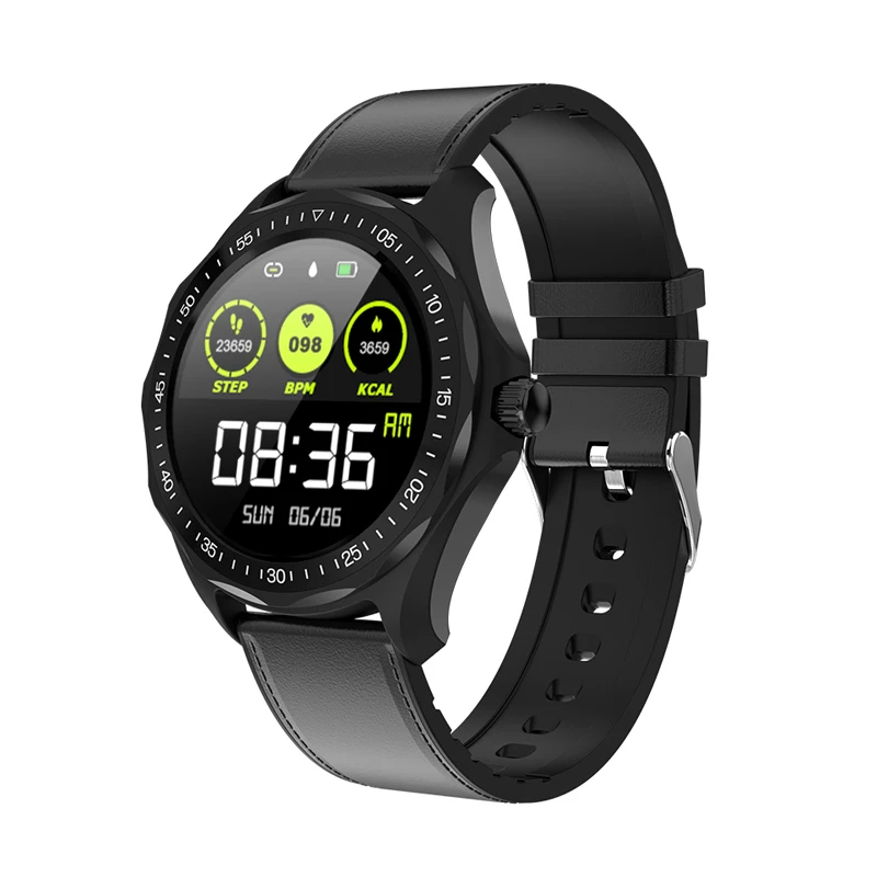 BlackLeather SENBONO S09 новые умные часы для мужчин wo мужские часы IP68 Водонепроницаемые Bluetooth звонки/SMS напоминание умные часы для Android IOS - Цвет: BlackLeather