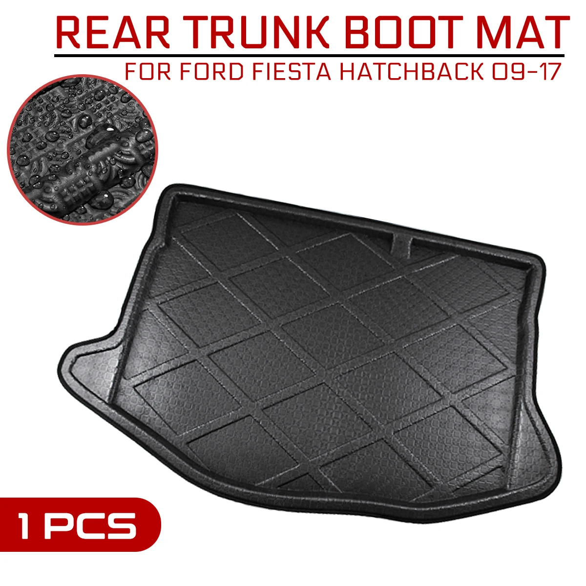 

Автомобильный напольный коврик, ковер для Ford Fiesta Hatchback 2009-2017, задний багажник, защита от грязи