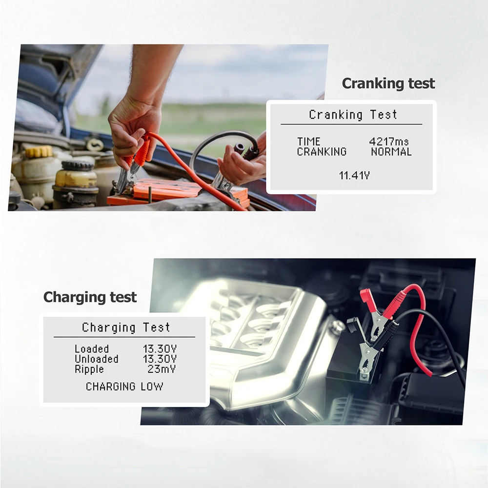 Ancel BST100 OBD2 сканер тестер автомобильной батареи система обнаружения для 12V Cell 100