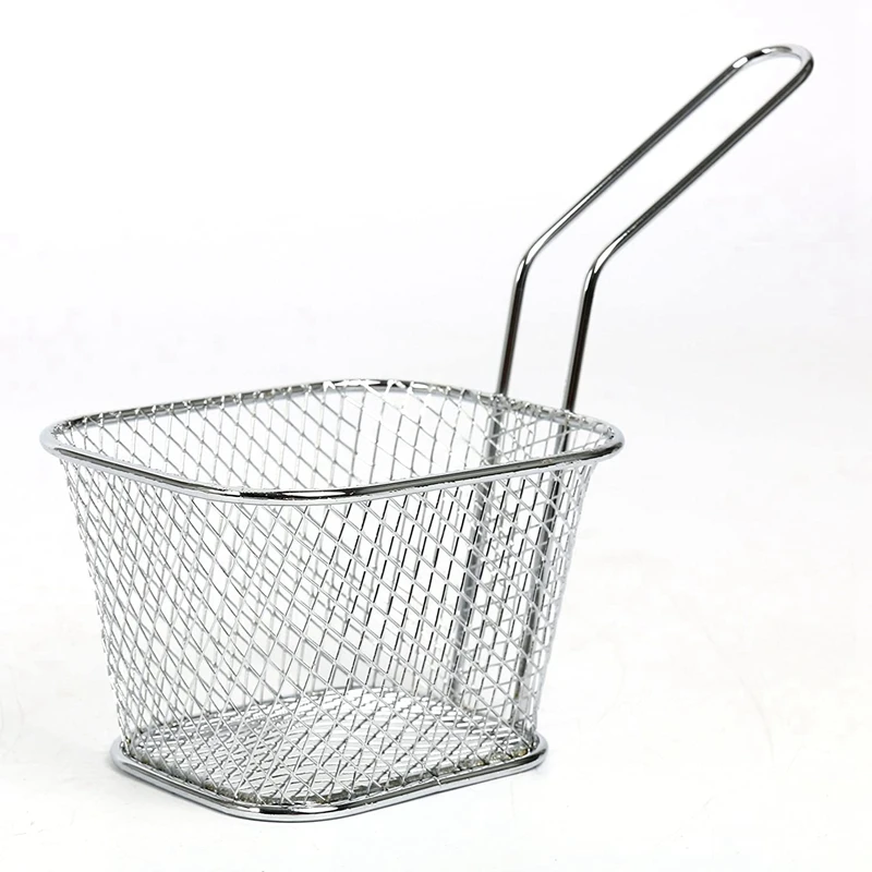 

9Pcs Mini Mesh Wire French Fry Chips Basket Net Strainer Kitchen Cooking Tools Frying Basket Put the French Fries Basket