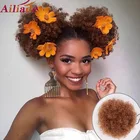 Шиньон AILIADE из синтетических волос для женщин, пучок с кулиской в африканском стиле, с коротким хвостом, кудрявый, с зажимом для наращивания