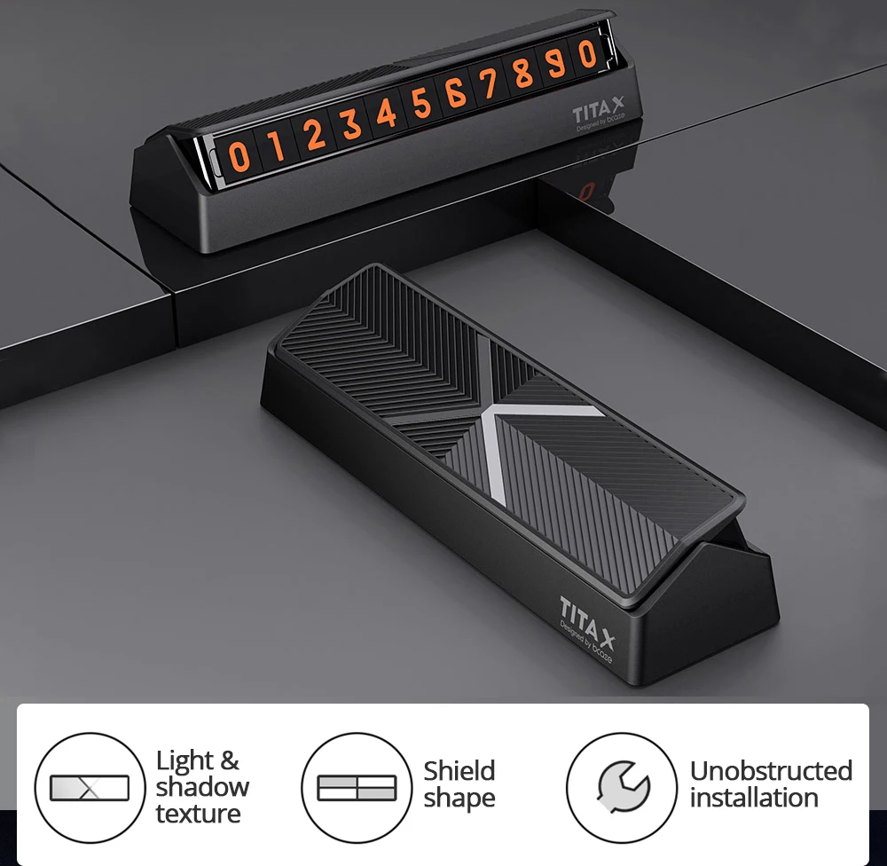 

TITA X Temporary Stop Sign Flip Design to protect privacy Phone Number Card Mini Car Decoration