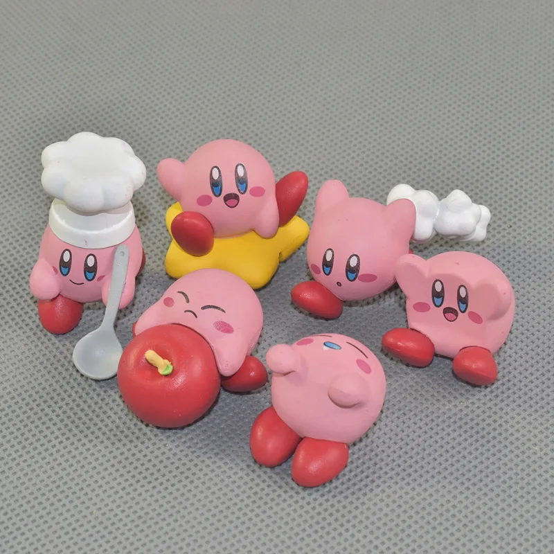 

Мультяшная глиняная модель Kirby, фигурные игрушки для детей, аниме игрушка, розовые фигурки Kirby, модель для девочек, подарок на день рождения, ...