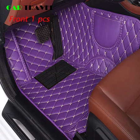 Purple 1 pcs Кож специальные автомобильный коврик для Mazda все модели mazda 3, 5, 6, 8 лет, CX-5 CX-7 MX-5 CX-9 CX-4 atenza стайлинга автомобилей, автомобильные аксессуары - Название цвета: Purple 1 pcs