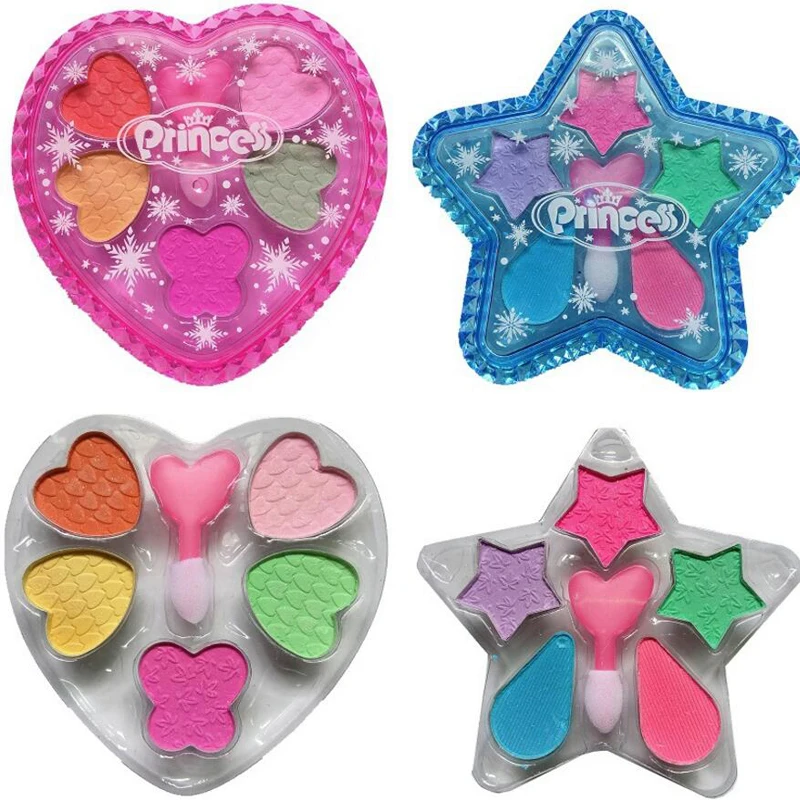 

Kids Girl Pentagram Heart Shape Eye Shadow Toy Water Soluble Powder Makeup Eye Shadow Cosmetics Pretend Play Toys For Child Girl