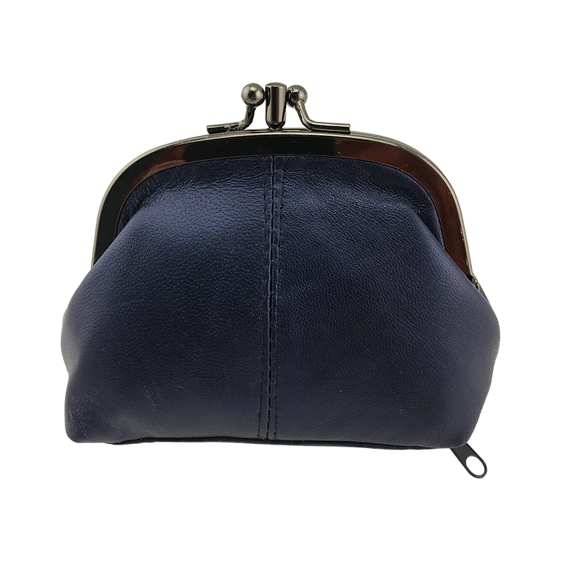 pearl blue NICOLE& CO, кошелек для монет из натуральной кожи, Женский кошелек из овечьей кожи, кошелек с металлическим замком, держатель для карт, кошелек на молнии, маленькая сумка - Цвет: pearl blue