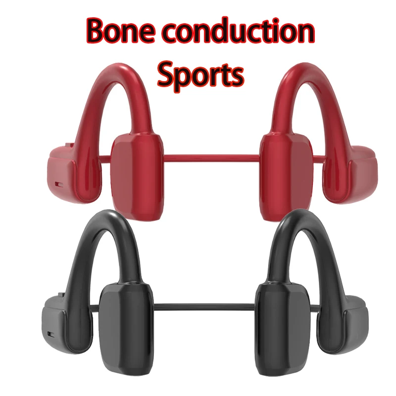 

5.0 Bluetooth Headphones Sports Wireless Headset Ear-hook Air Principle Bone Conduction Earphone Stereo Noice Cancel With Mic