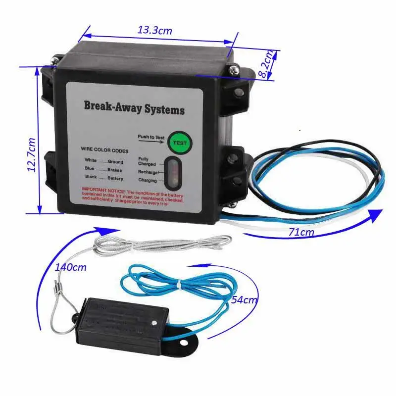 Break Away System LED Battery Meter For Trailer Caravan Towing Electric Breakaway Switch With Security Assurance | Автомобили и
