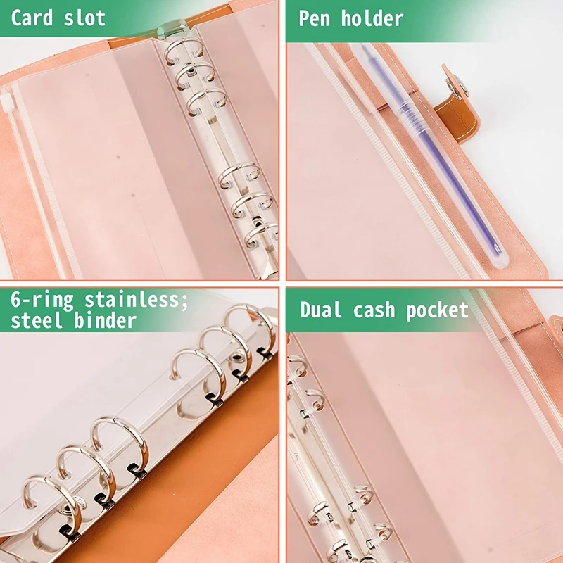 

16 Pieces A6 Binder PVC Notebook Cover,Leather Binder Cover,Christmas Present for Yourself, Families and Friends