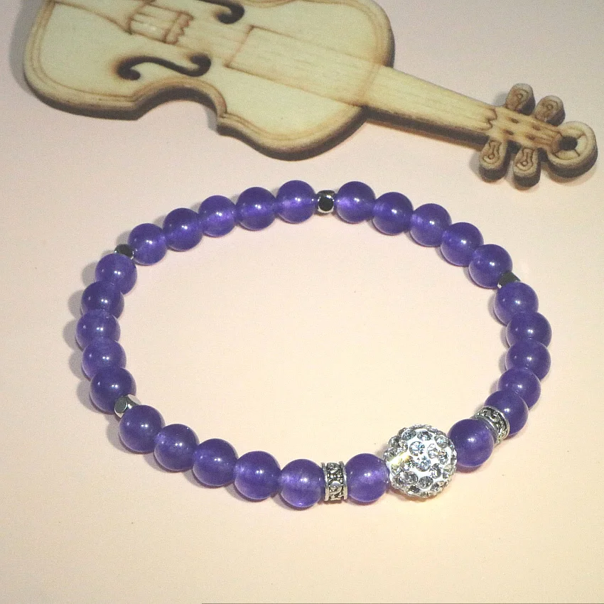 Модный браслет из натурального камня 6 мм с круглыми бусинами Jaspers Blue Sun Morganite Sapphires