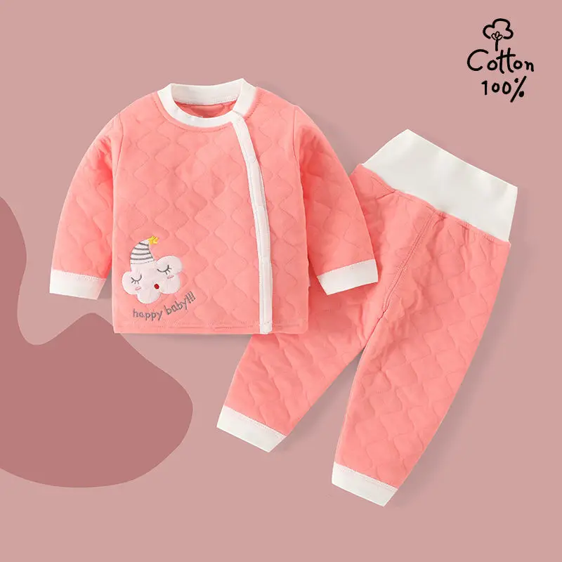 

0-3 Year Old Baby High Waist Protection Belly Suit Cotton Underwear Children's Pajamas Homewear Cotton Baby Clothes Spring Cloth