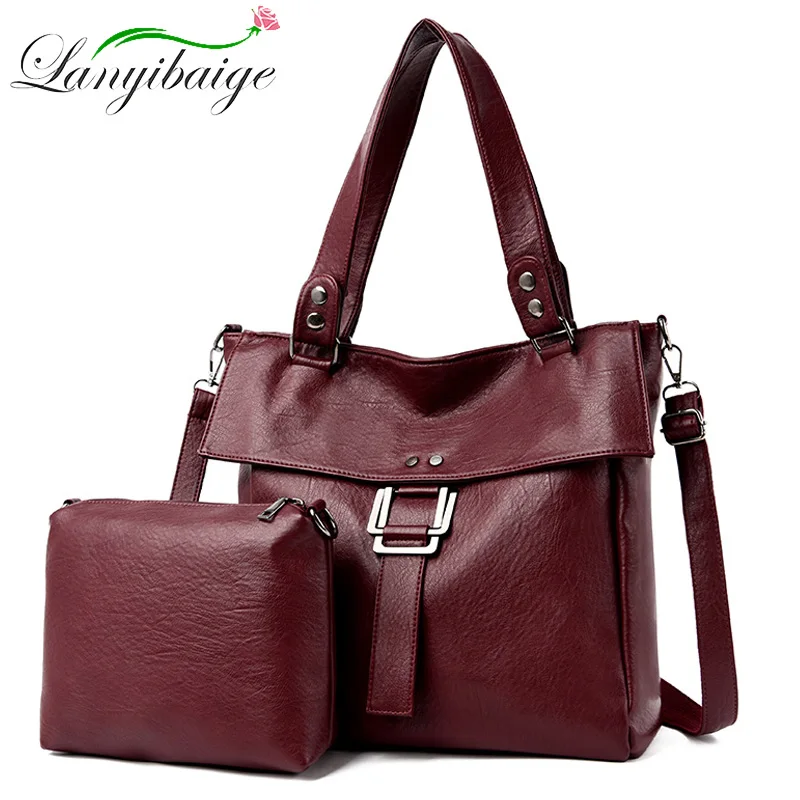 Женские кожаные сумки 2 шт./набор высокое качество кошельки и 2019 женская мягкая