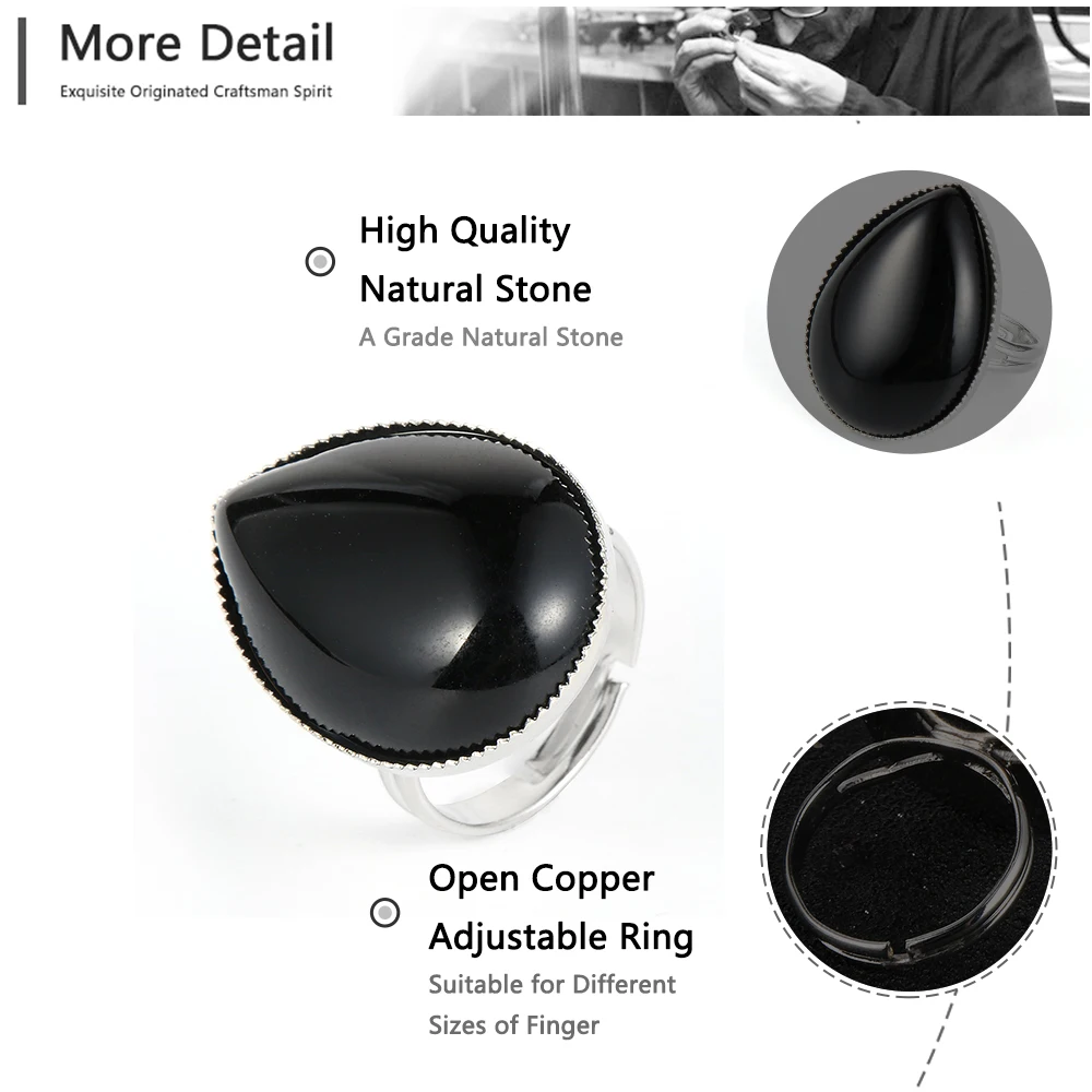 Мужские и женские натуральные драгоценные камни тигровый глаз капли воды кольца