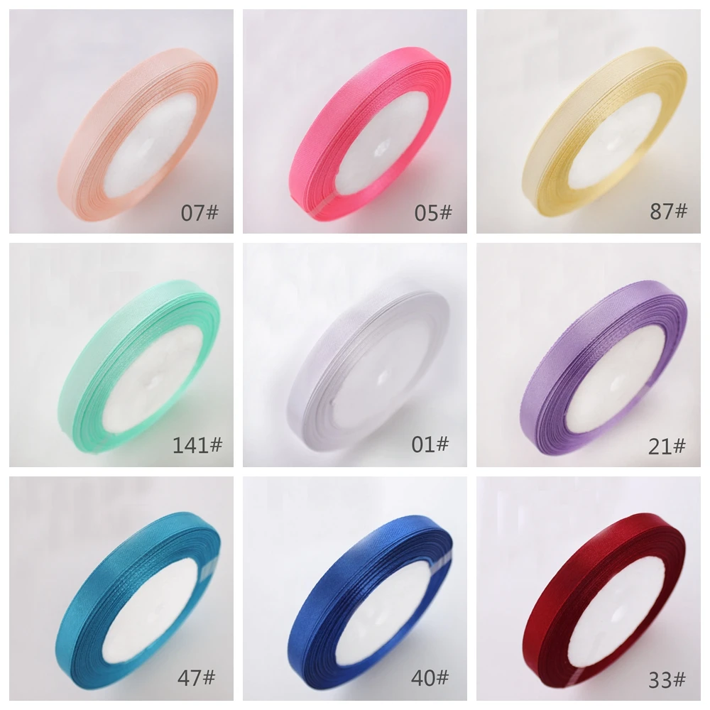 Атласные ленты 22 метра в рулоне 10 мм рождественские свадебные украшения