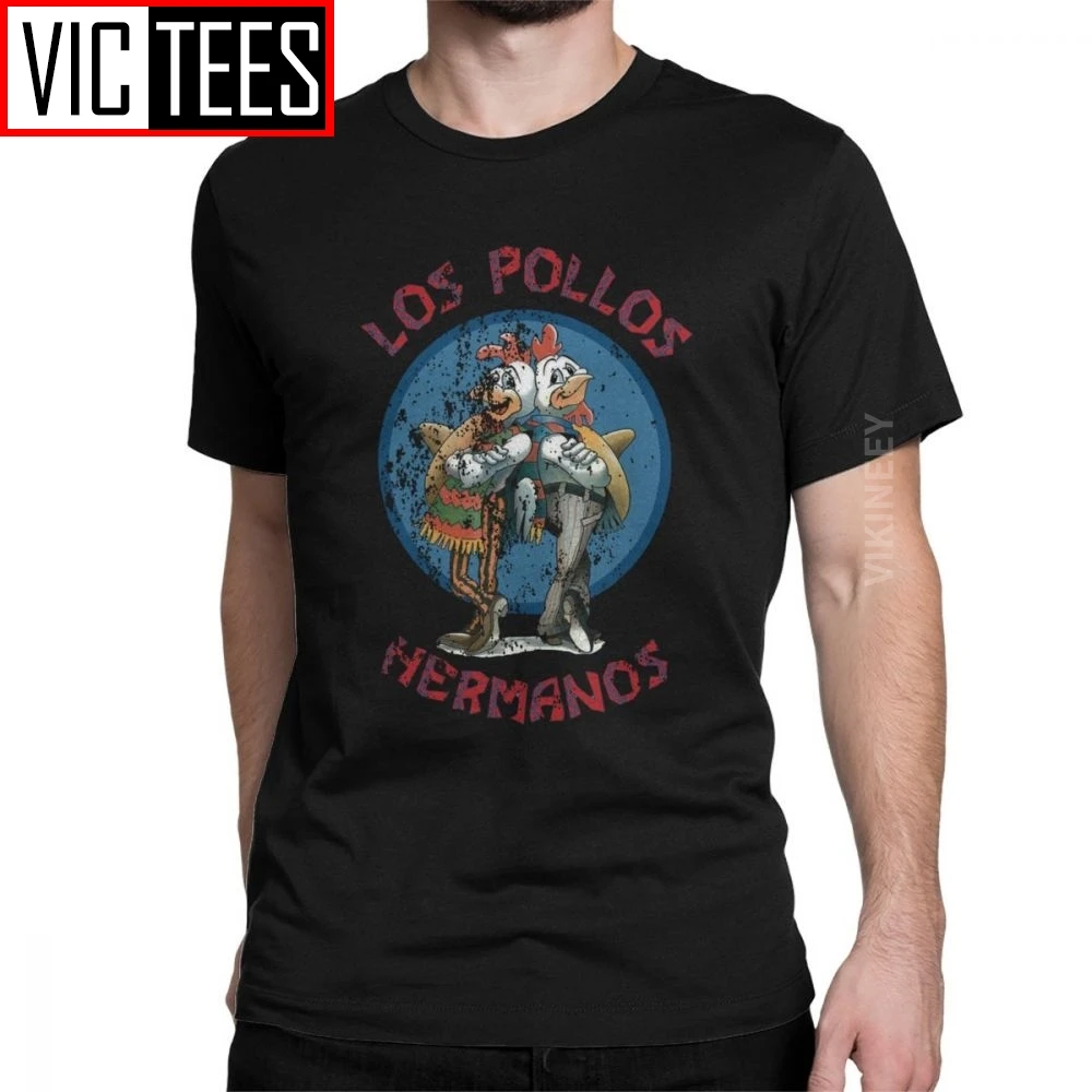 Мужская футболка с круглым вырезом Los Pollos Hermanos белая из чистого хлопка зимняя