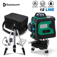 12 lines laser levels 3d powerful green laser beam 360 horizontal and vertical cross auto self leveling laser level 1m tripod