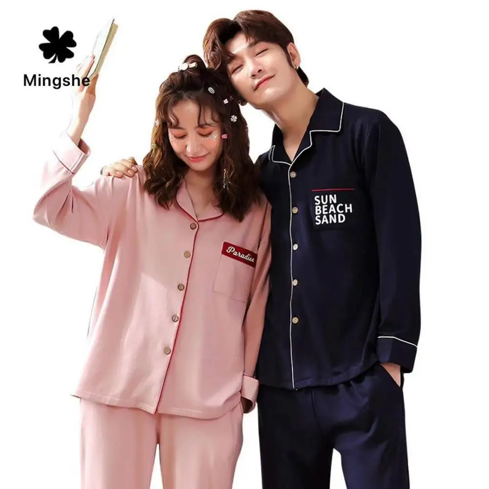 Пара пижамных костюмов осенне зимние Хлопковые женские пижамы M 3XL с длинными