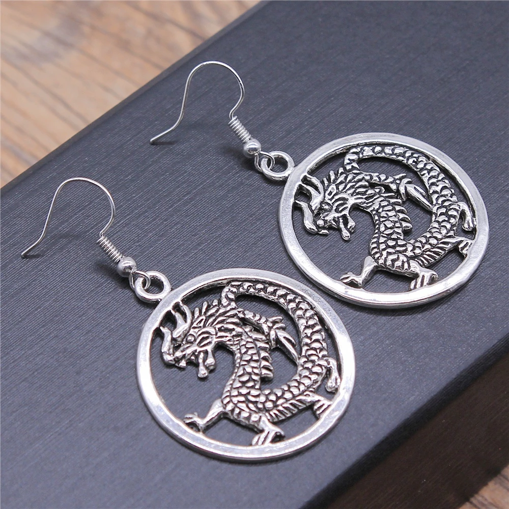 Серьги-капли в виде дракона модные висячие серьги с драконом женские