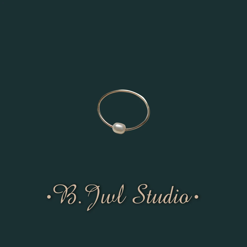 

B.Jwl Studio14K Gold Filled Pearl Ring Round Shape Ladies Pearl Ring Ladies Party Freshwater Pearl Ring 2021 New