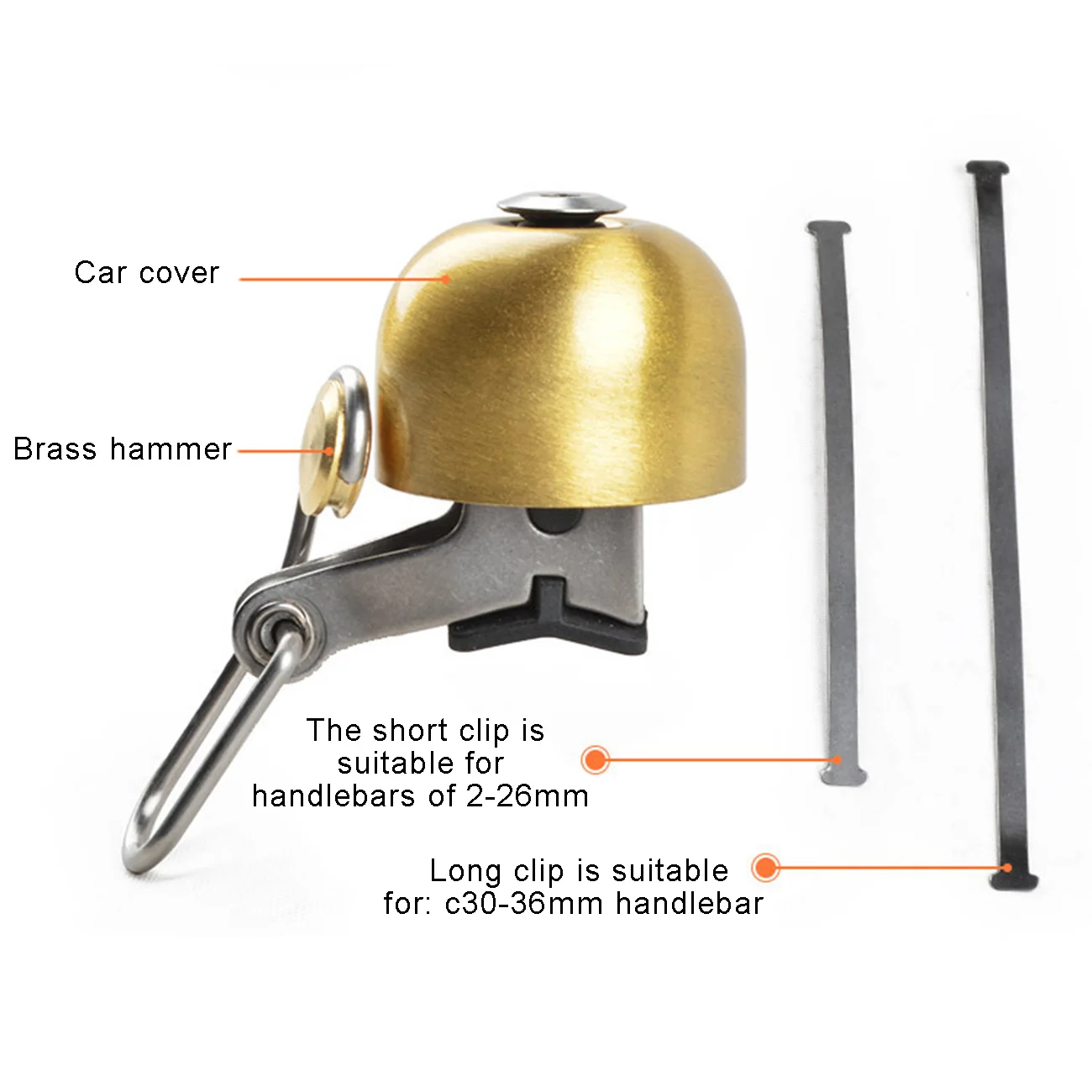 

Retro Bicycle Bell Classic Style Bike Copper Ring Folding Bikes Handlebar Copper Ring Horn Safety Warning Alarm Bicycle Parts