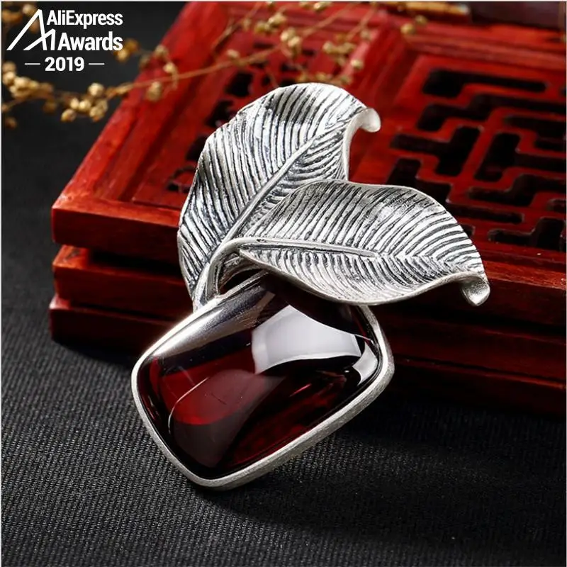 S925 прекрасный антикварный магазин рубиновый кулон для ожерелья женщин ручной