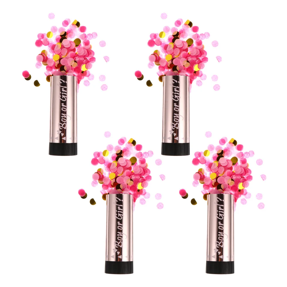 

4pcs Gender Reveal Confetti Cannon Bundle Baby Reveal Party Baby Shower Supplies