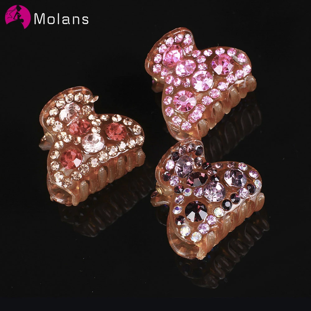 Molans 2020 цветные стразы s Когти для волос женские желтые маленькие шпильки