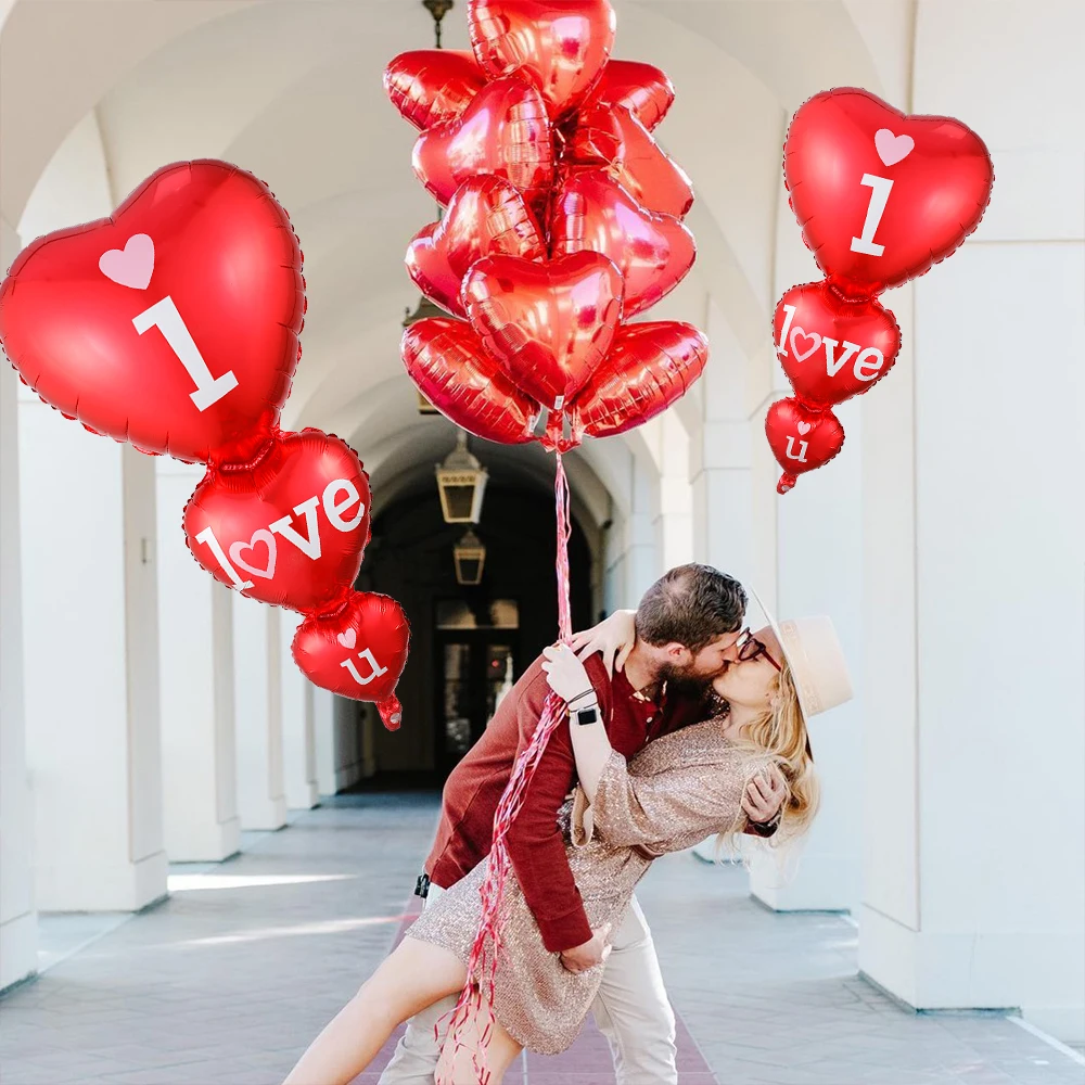 Red Heart Romantic Happy Valentine's Day I love You Spanish Te Amo Foil Balloon Wedding Anniversary Proposal Arrangement Decorat | Дом и