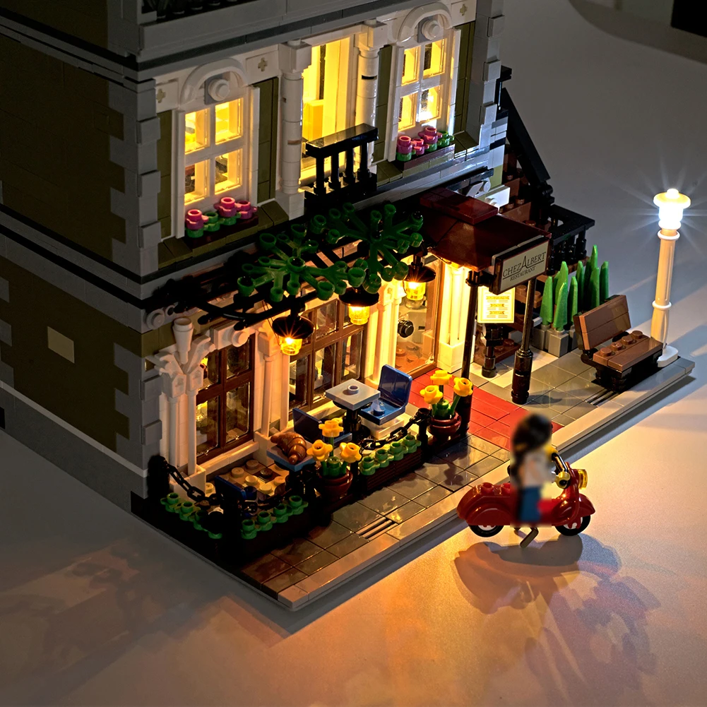 Светодиодный светильник в комплект для 10243 Париж Ресторан Дом строительные блоки