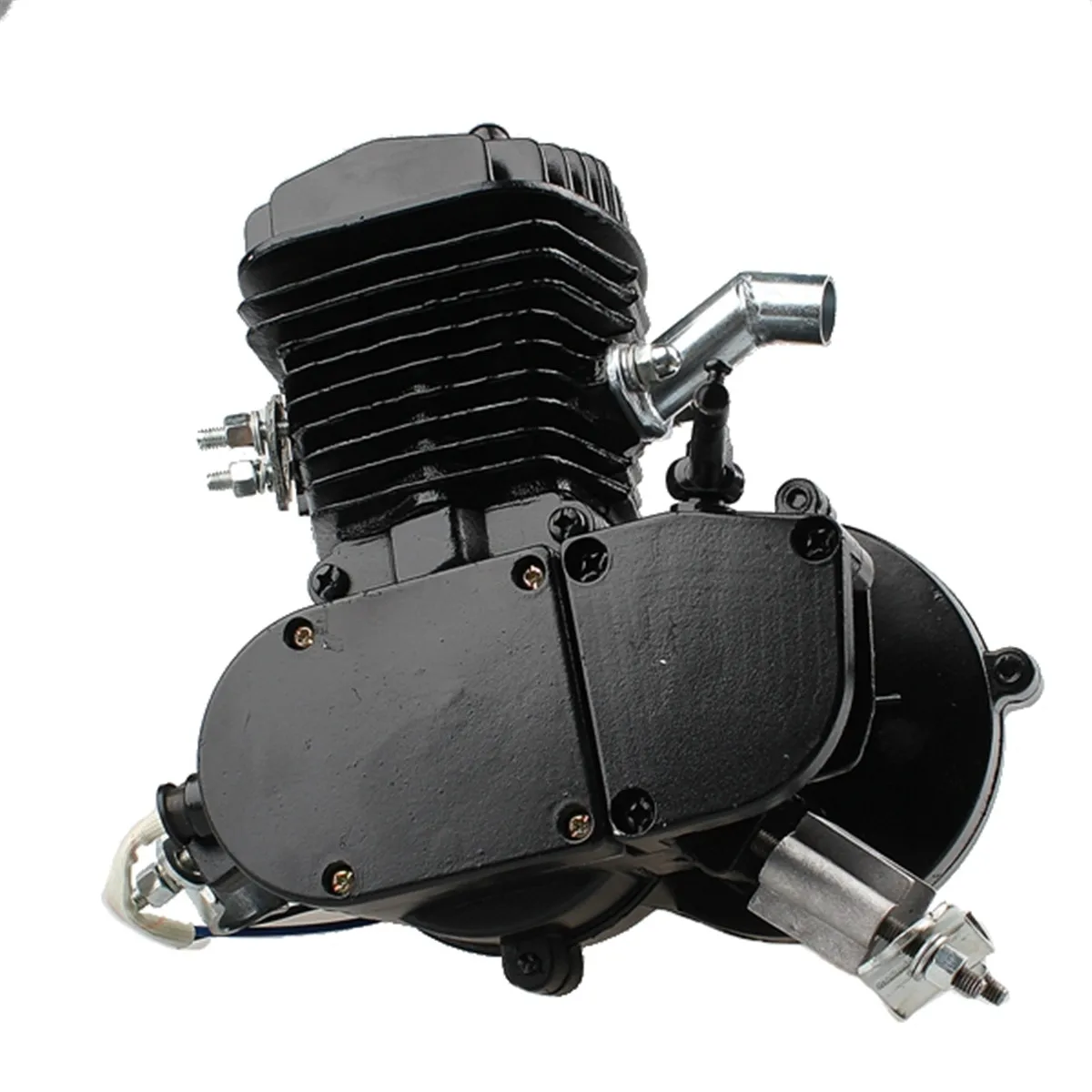 Upgraded 80cc 2 Stroke Motorized Bicycle Gas Engine Motor Kit with Speedometer Black Low Noise Low Vibration Heavy Metal