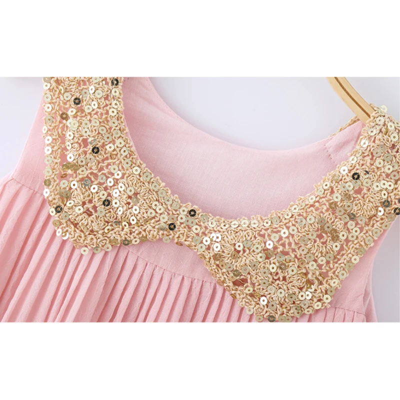 

Girls Dress Ruched Sequins Dress For Girls Sleeveless Princess Dress Kids Summer Cute Teen Clothes For Girls 4 6 8 9 10 12 Years