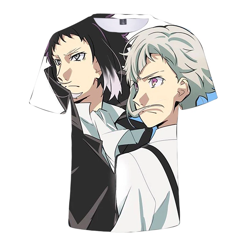 Аниме Bungou бродячие собаки Сезон 3 футболка для женщин и мужчин хип-хоп футболка Летняя футболка с коротким рукавом Atsushi Dazai Chuya 3D одежда - Цвет: 24
