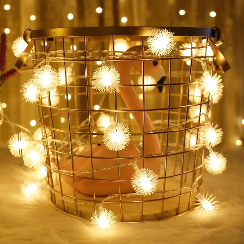 

New Year 2022 Dandelion LED String Lights Christmas Ornaments for Tree Garland Merry Christmas Decorations Navidad Kerst Gifts
