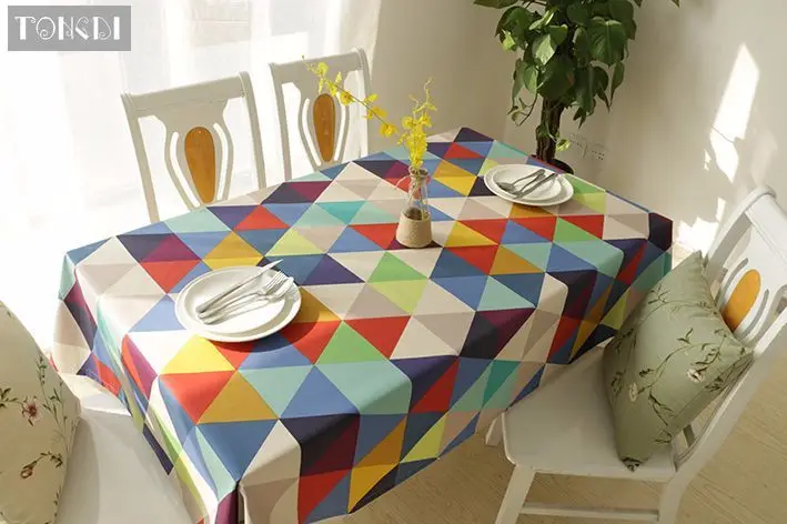 TONGDI скатерть в американском стиле элегантная цветная треугольная прочная для