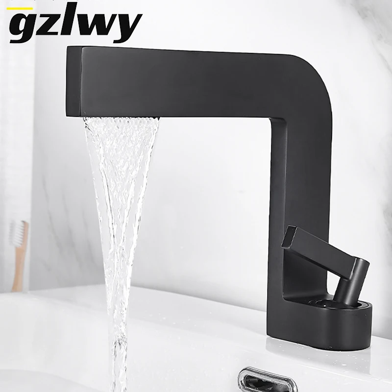 

Undercounter Brass Black Bathroom Hot Cold Mixer Ceramic Valve Core Washbasin Deck Faucet Bathtub Faucet Single Hole Sink Taps