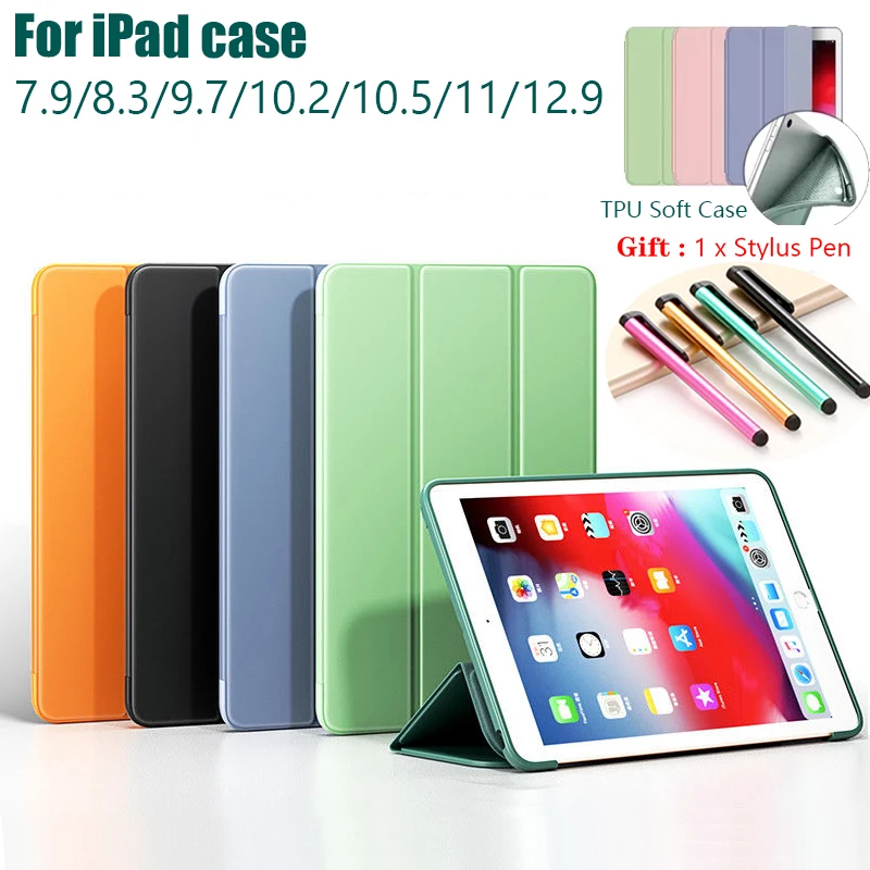

Smart Cover For iPad Mini 6 Case 2021 Mini 5 4 Case Silicone Cover for iPad 10.2 2021 9th 8th 7th Gen Pro 11 Air 2 9.7 2018 Capa