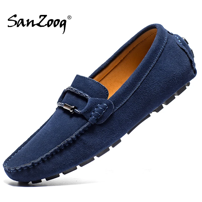 

Cow Leather Mens Moccasins Loafers Mocassin Homme Luxury Brand Shoes Casual Low Designer Slip On Loafer Natural 2021 Trend