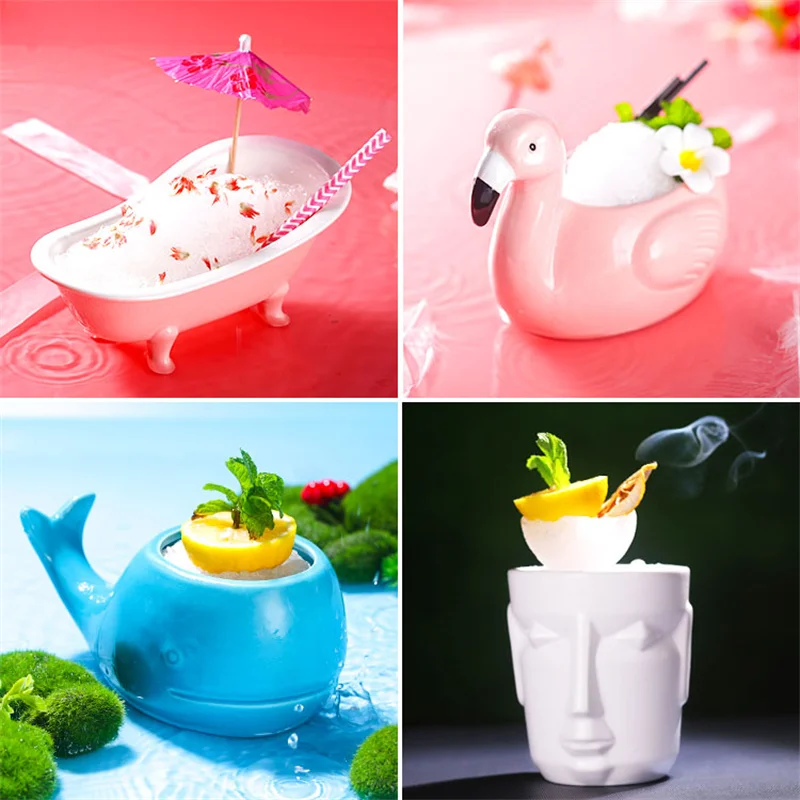 

Aixiangru Tiki Cocktail Glasses Animal Cups Elephant Ceramic Cup Koala Wine Glass Creative Cocktail Glasses Cool Bar Accessories