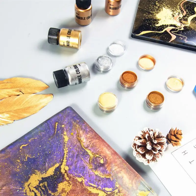 4 Colors Mirror Metal Texture Pearl Powder Epoxy Resin Colorant Glitter Marble Metallic Pigment Dye Jewelry Making 3g-15g | Украшения и