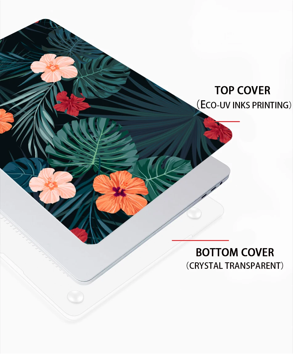 Чехол MTT с принтом тропических растений для Macbook Air Pro retina 11 12 13,3 15,4 дюймов, чехол с сенсорной панелью для mac book Pro 13 15, сумка для ноутбука