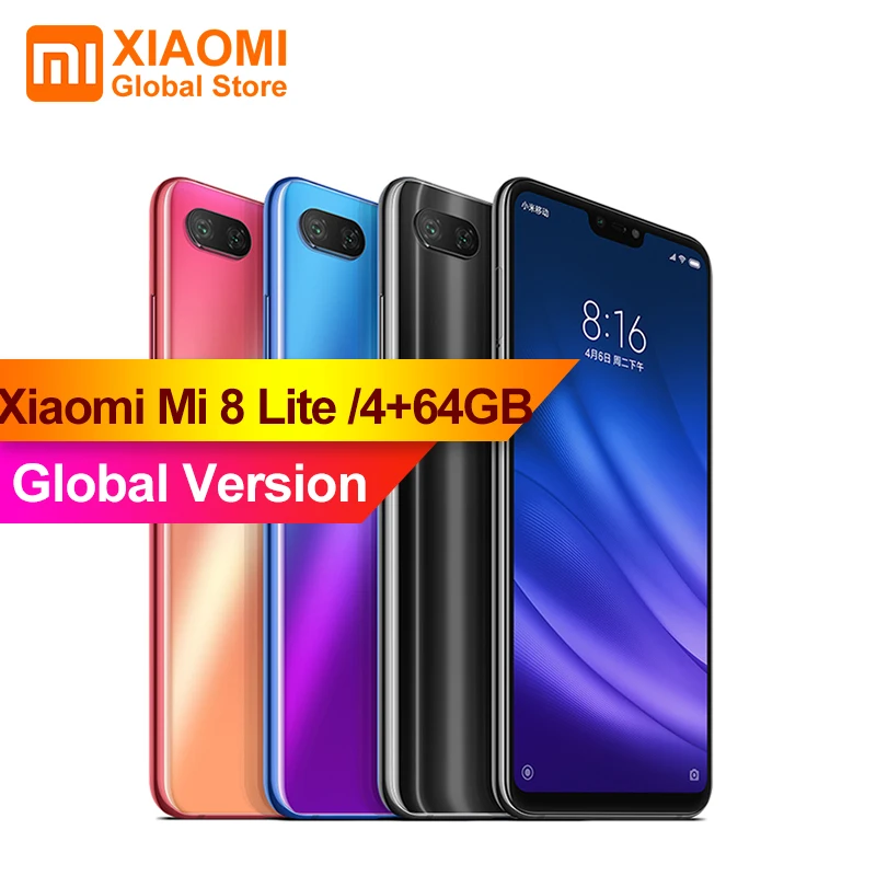 Xiaomi mi 8 Lite 4GB 64GB глобальная Версия Мобильный Snapdragon 660 Octa Core ror like Gradient Back Finish