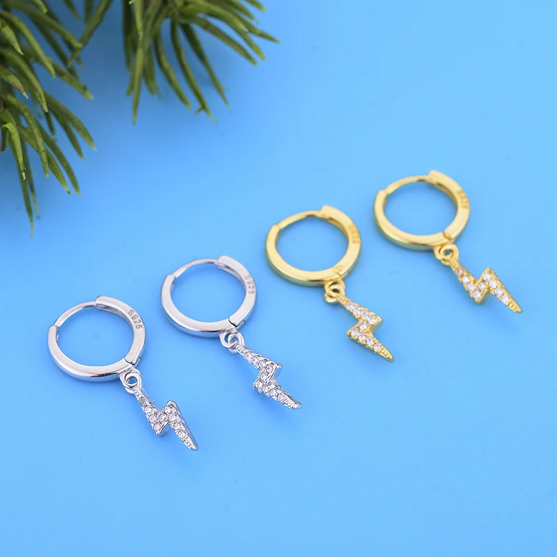 FC ювелирные изделия 925 серебро маленький золотой цвет молния Цирконий